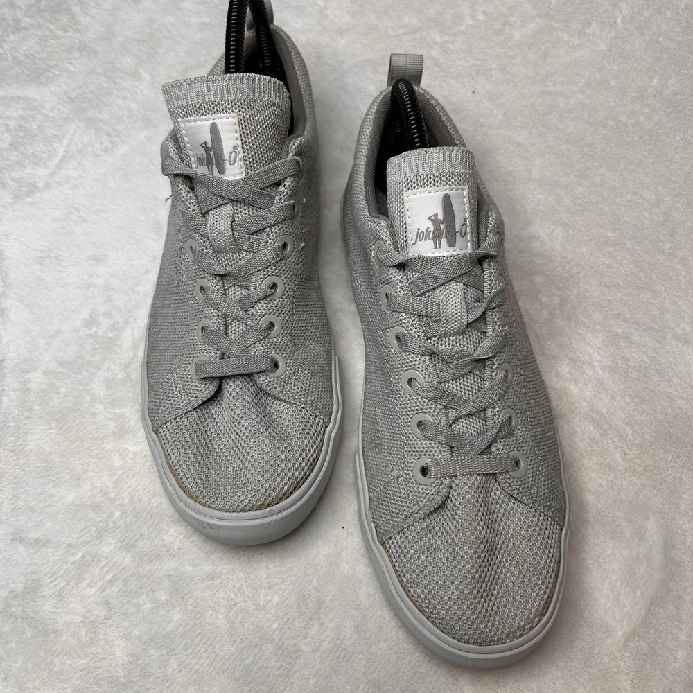 Johnnie O Shoes Gray Mens 9M‎ Techknit Stretch Knit Sneakers Preppy